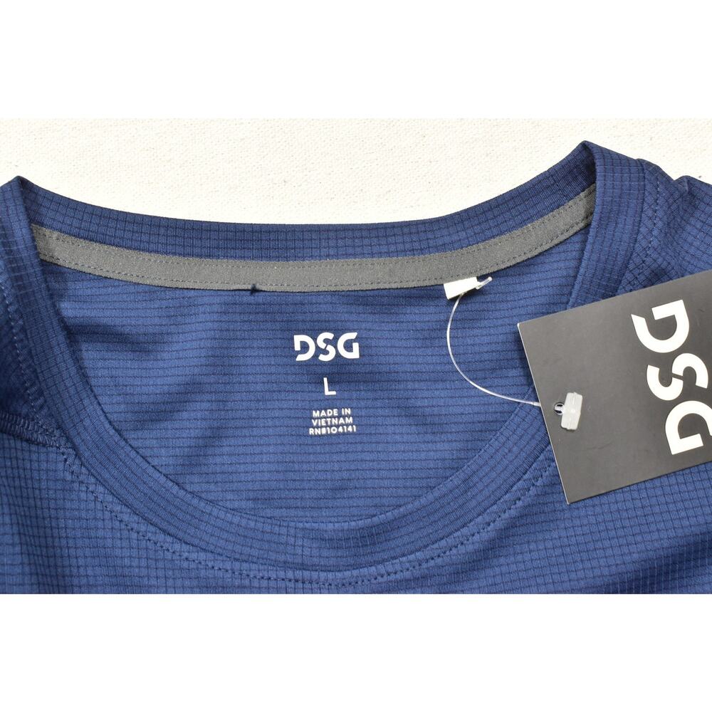 DSG Men's Stride Long Sleeve Run Tee Regular Size L University Navy Blue NEW - Picture 8 of 8